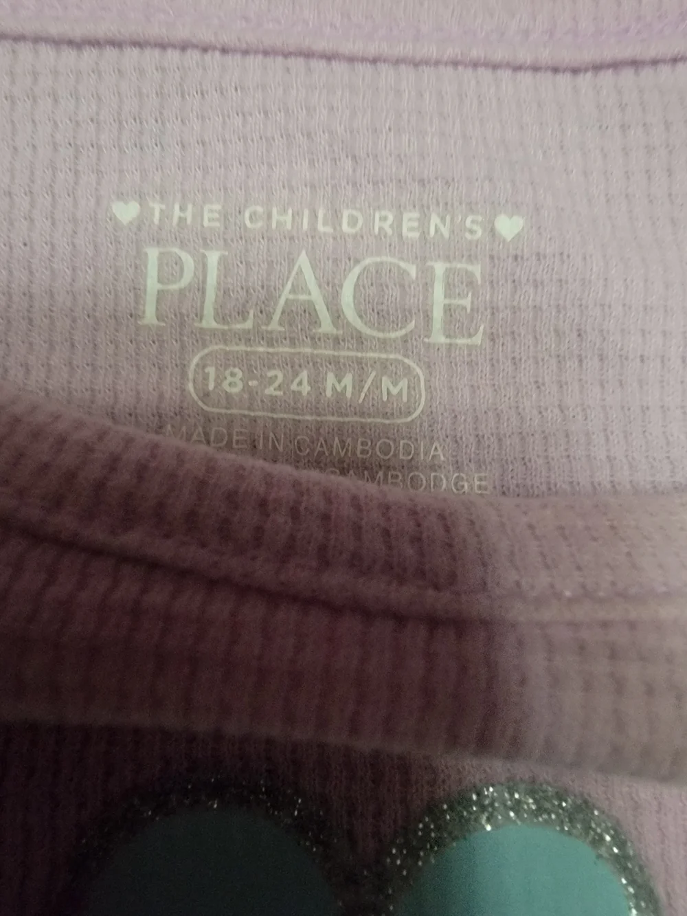 The Children's Place Lavender Heart Thermal Top